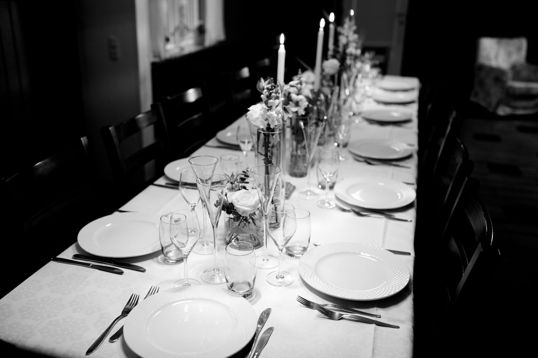 A candlelit tablescape